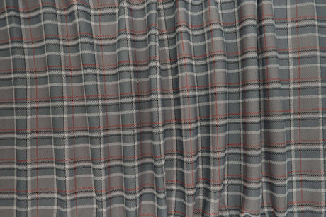 Plaid Double Knit Jacquard Stretch Fabric
