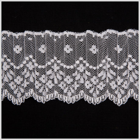 2.5" White Pleated Lace