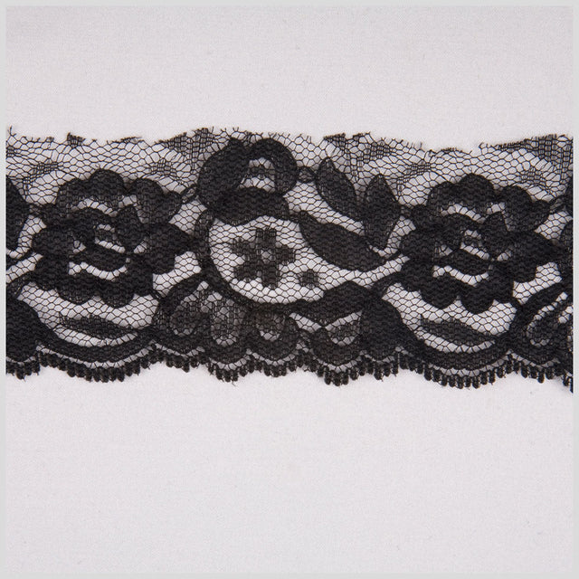 1.625" Black Floral Lace