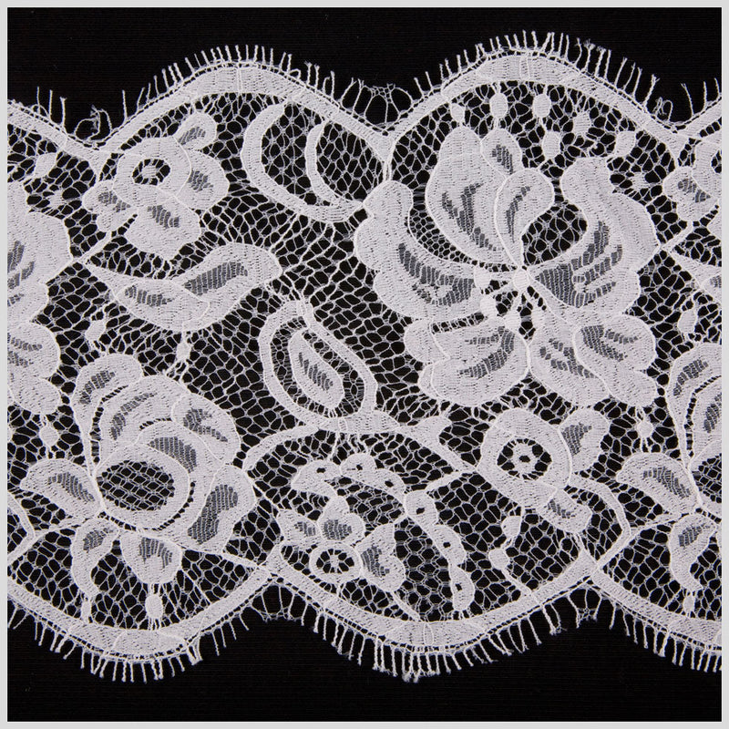 6.5" White Floral Lace