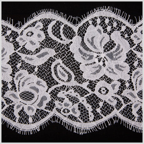 6.5" White Floral Lace
