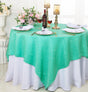 Square Sequin Table Overlay 72x72 Tiff Blue/Aqua Blue