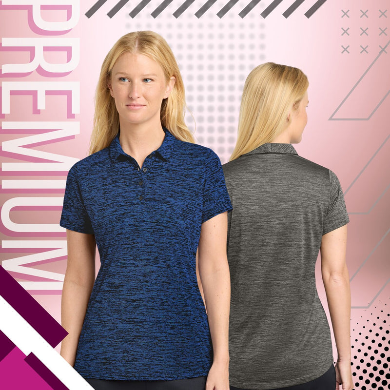 Sport-Tek Electric Heather Performance Polo Shirt with moisture-wicking athletic fabric