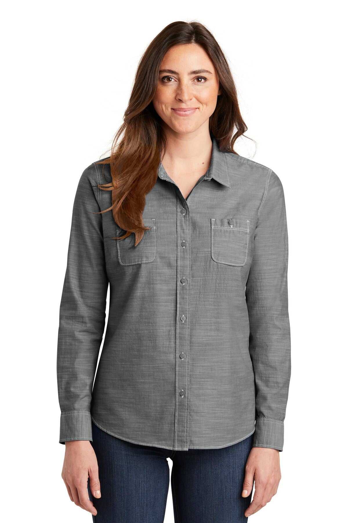 Port Authority® Slub Chambray Womens Shirt