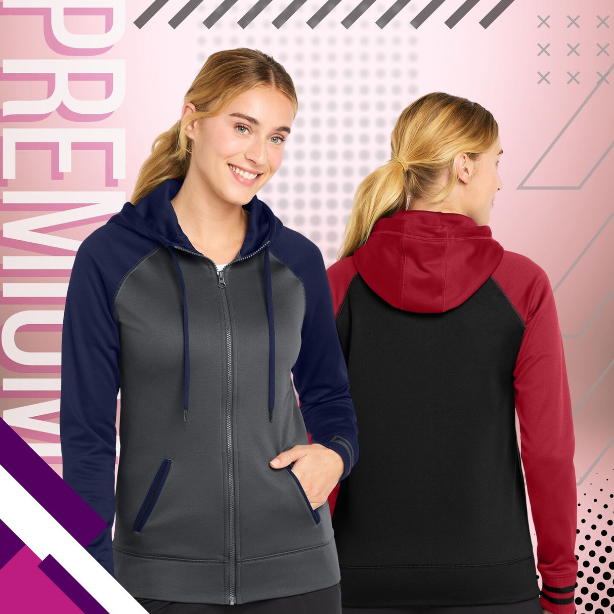 Sport-Tek® Women’s Sport-Wick Varsity Fleece Full-Zip Hooded Jacket