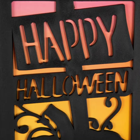 Linterna de mesa Jack-O-Lantern iluminada con LED, Feliz Halloween