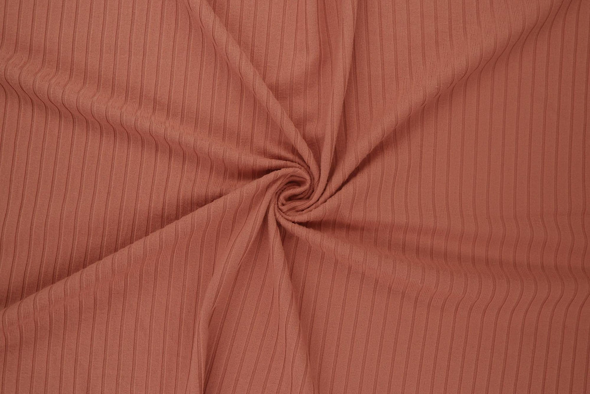 Rib Stretch Knit Fabric Solid
