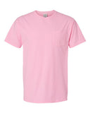 Camiseta unisex teñida de prenda con bolsillo