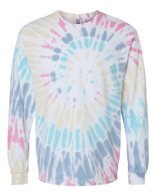 Multi-Color Spiral Tie-Dyed Long Sleeve T-Shirt