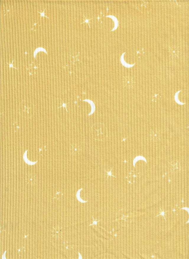 Star and Moon Stretch Knit Fabric