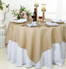 Sequin Paillette Poly Flax Burlap Table Overlay Square
