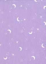 Star Moon Print Yummy Rib Knit Fabric 1 Yard 4x2 Soft Stretch 58/60" Wide