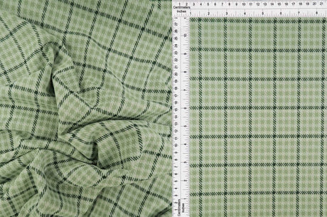 Double Knit Jacquard Plaid Fabric 1 Yard Medium Weight Soft Stretch 58/60" Wide