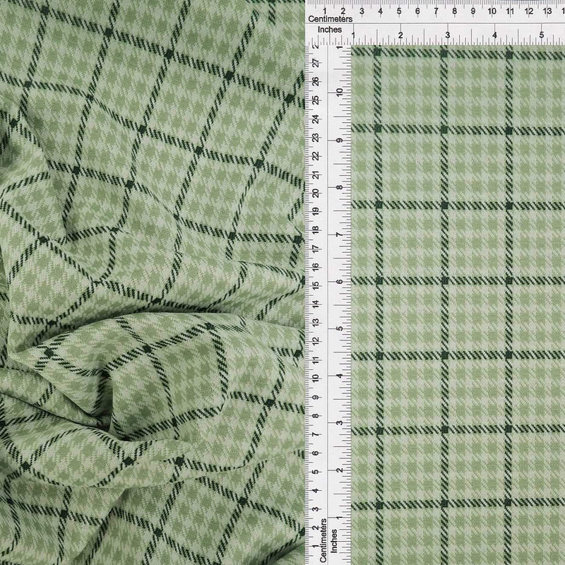 58/60" Double Knit Plaid Jacquard Fabric 90.5% Polyester 8.5% Rayon 1% Spandex 230 GSM by Yard