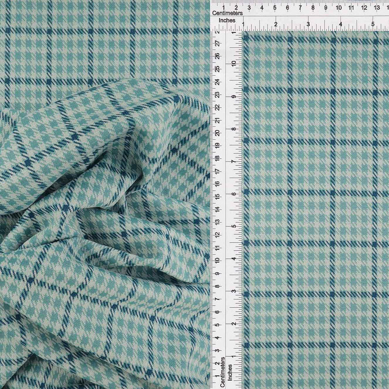 58/60" Double Knit Plaid Jacquard Fabric 90.5% Polyester 8.5% Rayon 1% Spandex 230 GSM by Yard