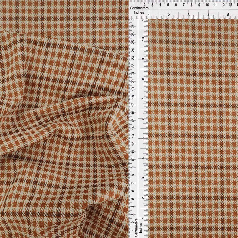 58/60" Double Knit Plaid Jacquard Fabric 90.5% Polyester 8.5% Rayon 1% Spandex 230 GSM by Yard