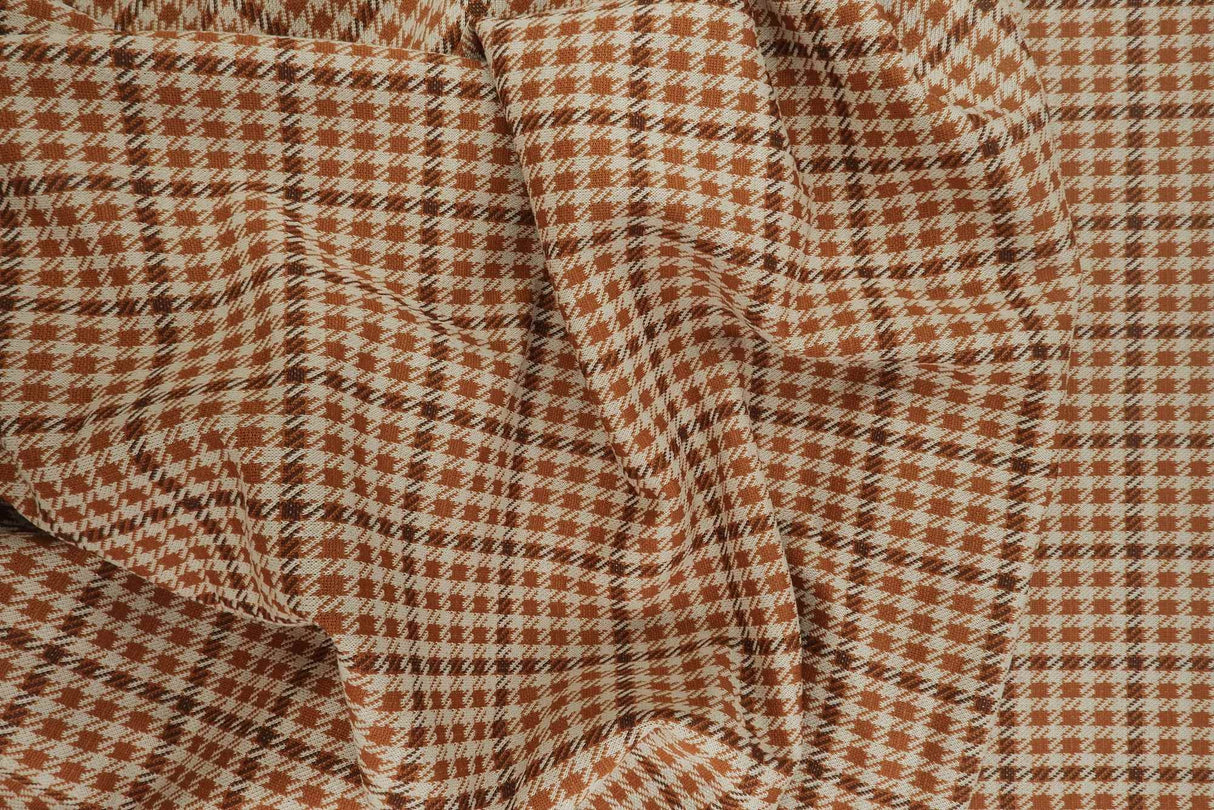 Double Knit Jacquard Plaid Stretch Fabric