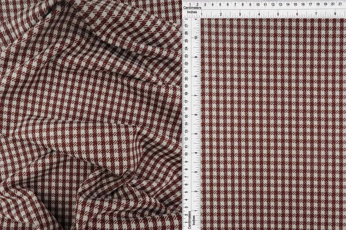 58/60" Double Knit Jacquard Plaid Fabric 90.5% Polyester 8.5% Rayon 1% Spandex 240 GSM by Yard