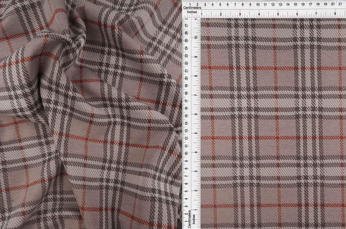 1 Yard Knit Jacquard Plaid Fabric 240 GSM, 58/60? Wide Polyester Spandex Blend