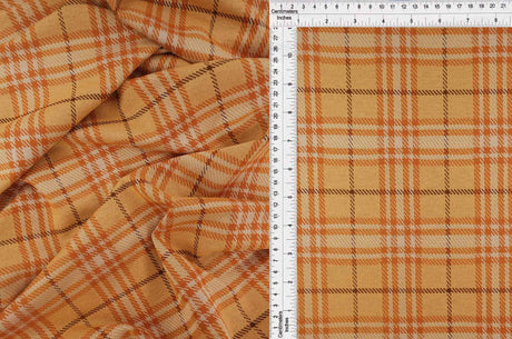 1 Yard Knit Jacquard Plaid Fabric 240 GSM, 58/60? Wide Polyester Spandex Blend