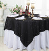 Sequin Paillette Poly Flax Burlap Table Overlay Square