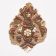 Gold and Brown Beaded Rhinestone Applique - 4"