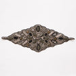 Silver and Green Beaded Rhinestone Applique - 9"