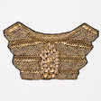 Gold and Black Beaded Rhinestone Applique - 5.5"