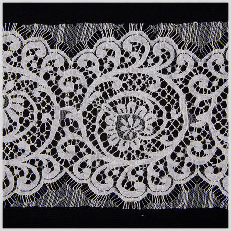 6" White French Lace