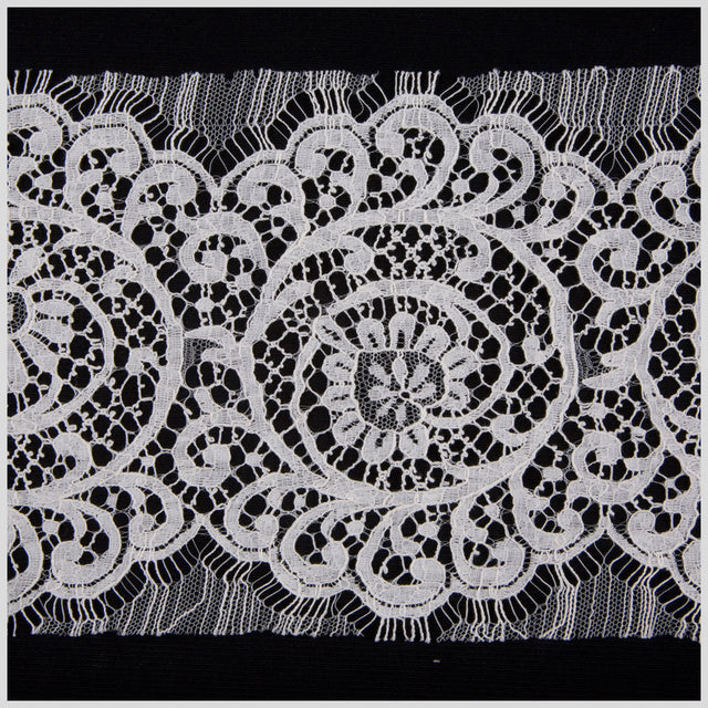 6" White French Lace