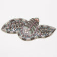 Gunmetal and Lavender Beaded Rhinestone Applique - 7.5"