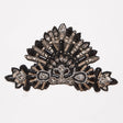 Black and Silver Beaded Rhinestone Applique - 8.5"