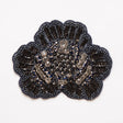Navy and Clear Beaded and Sequined Rhinestone Applique - 4"
