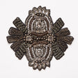 Black and Gray Beaded Rhinestone Applique - 4.5"