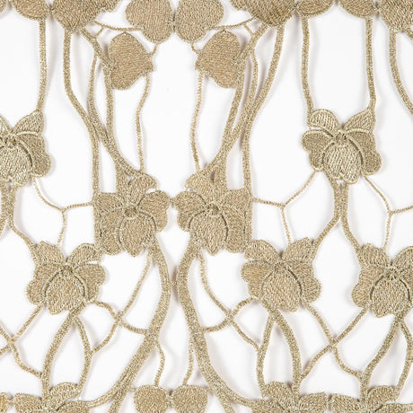Metallic Gold Floral Lace Trimming - 16"