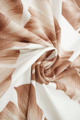 1 Yard Tropical Hawaiian Leaf DTY Brushed Knit Fabric Soft Stretch Polyester Spandex 58/60 Inches Wide