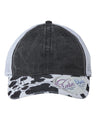 Women's Printed Bill Mesh Back Ponytail Cap