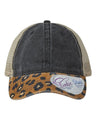Women's Printed Bill Mesh Back Ponytail Cap