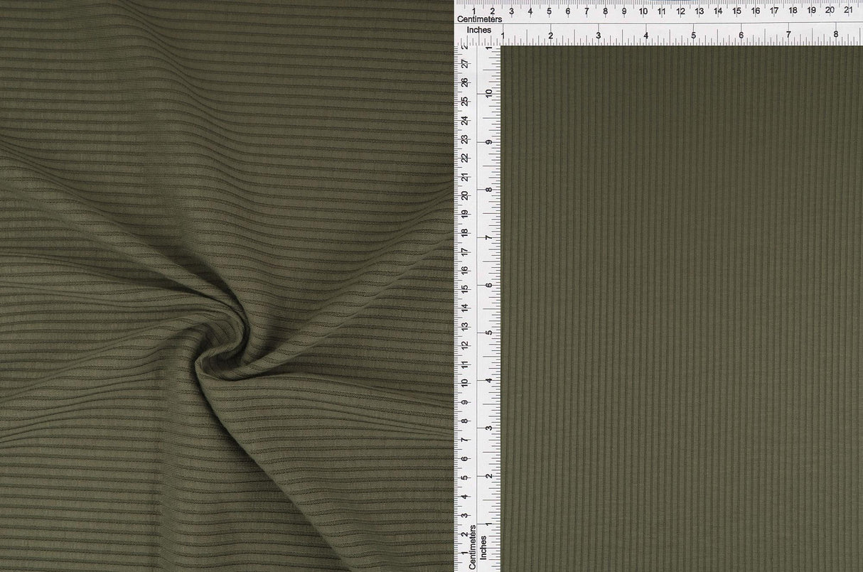 Rib Solid Stretch Knit Fabric
