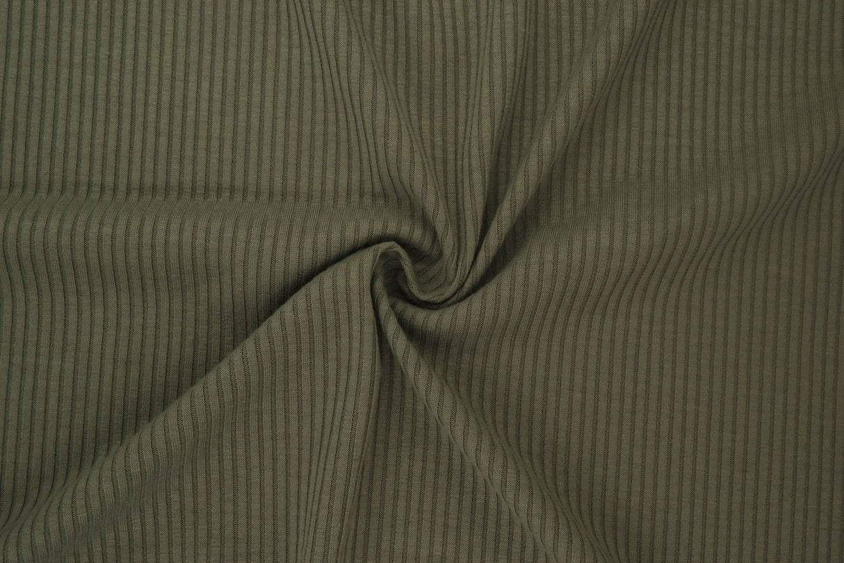 Rib Solid Stretch Knit Fabric