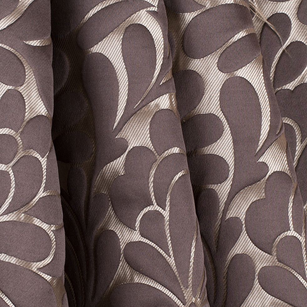 Dark Mocha Floral Home Decor Satin Brocade