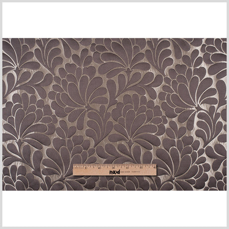 Dark Mocha Floral Home Decor Satin Brocade