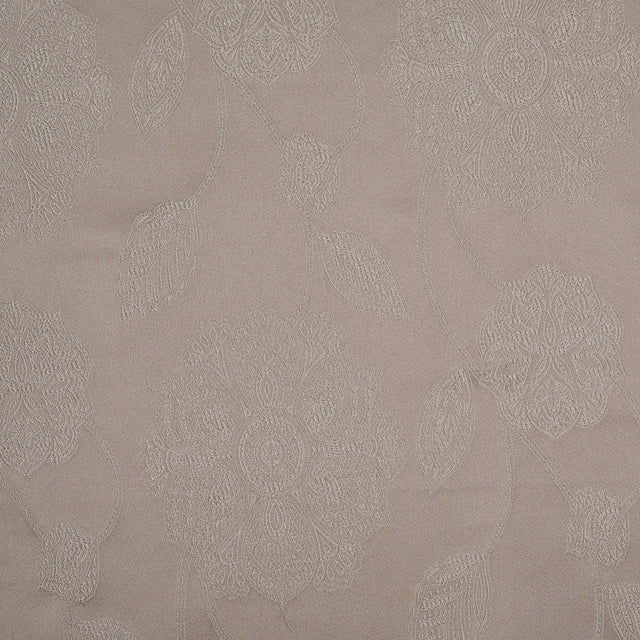 Dark Beige and Light Beige Floral Satin Jaquard
