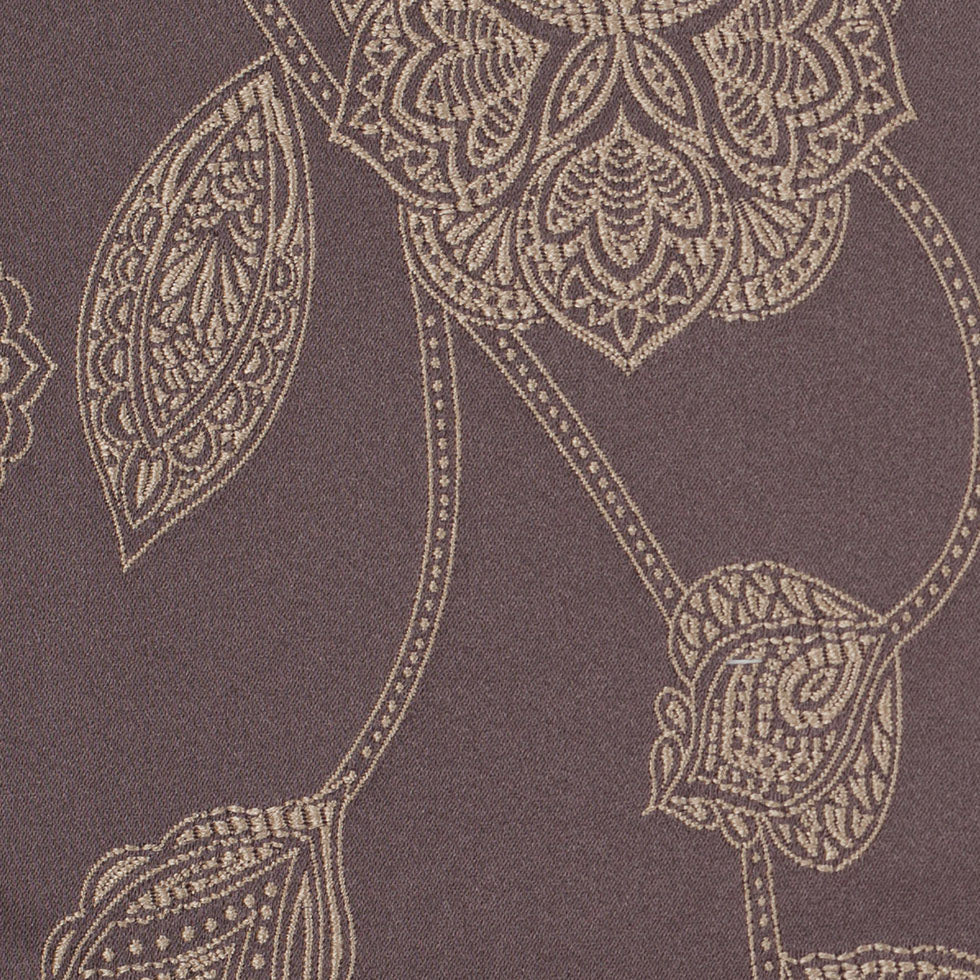 Gold and Brown Floral Satin Jacquard