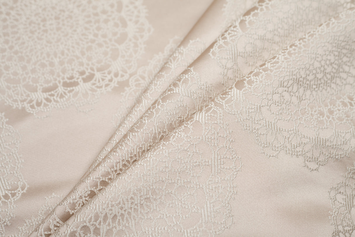 Champagne and Pale Gold Satin Jacquard