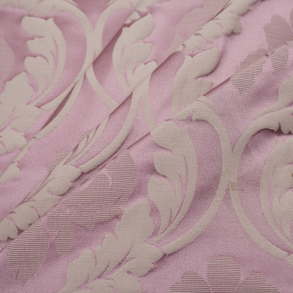 Lilac and Taupe Floral Satin Jacquard