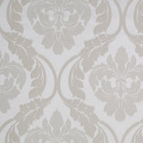 Pale Gold Floral Damask-Pattern Satin Jacquard