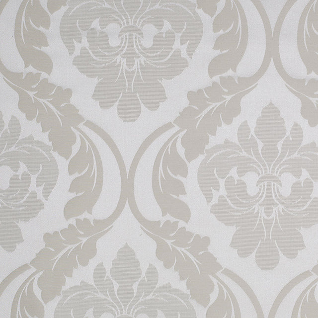 Pale Gold Floral Damask-Pattern Satin Jacquard