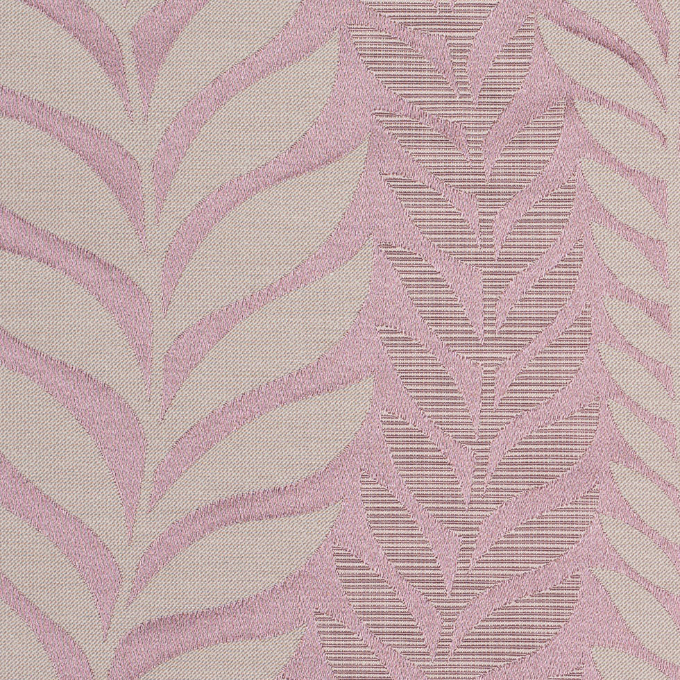 Pale Mauve Tone-on-Tone Leaves Satin Jacquard