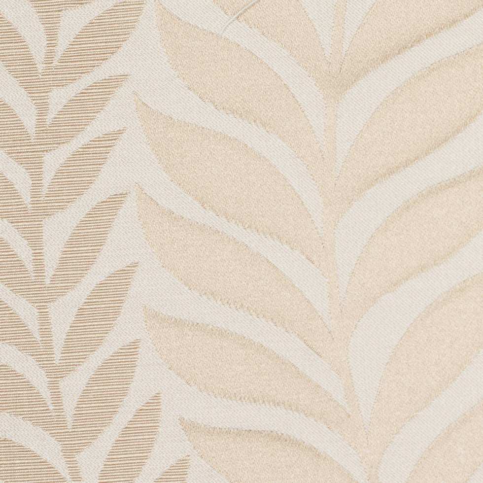 Beige and Light Beige Leafy Satin Jaquard